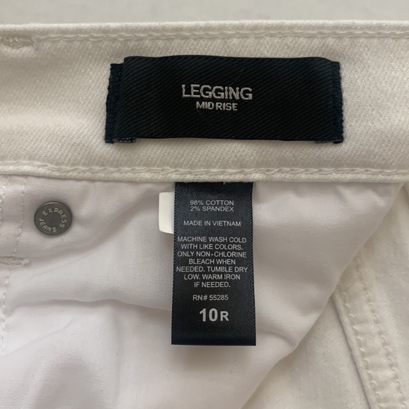 Express Size 10R White Denim Leggings - Picture 4 of 9